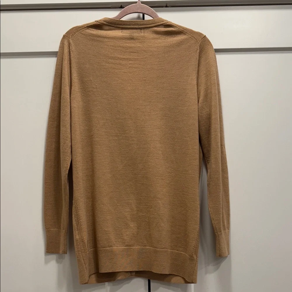 Banana Republic Camel Button-Up Cardigan brown pockets large 100% merino wool - Picture 7 of 8